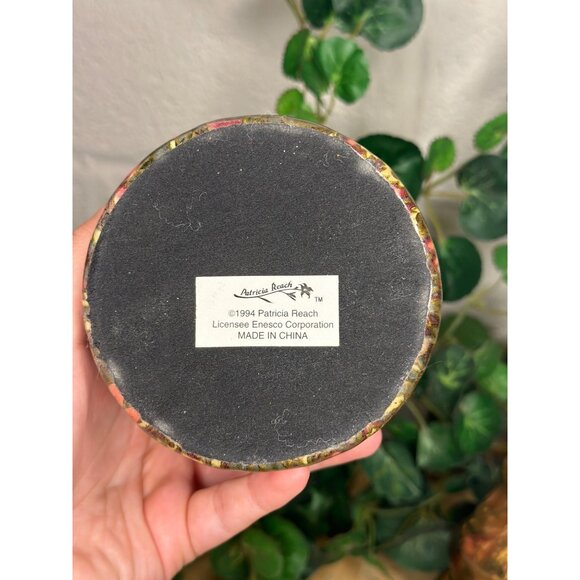 Vintage 1994 Patricia Reach Decoupage Ceramic Floral Christmas Tree Set of 2 - Picture 4 of 8